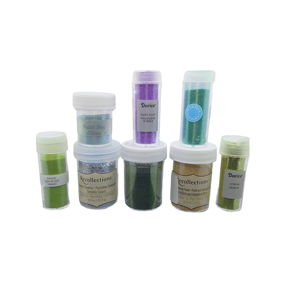 Recollections Darice Mixed Lot Glitter 8 Bottles Fine Craft DIY Scrapbooking